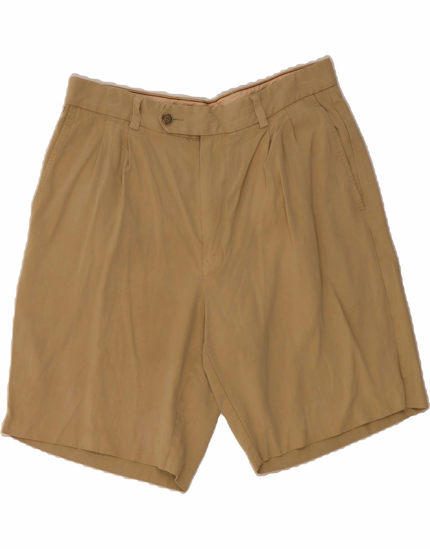TOMMY BAHAMA Mens Casual Shorts W34 Large Beige Silk Yarn Dyed Pattern Performance Fit