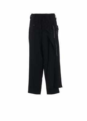 Water Repellent WOOL VIYELLA PLEATED WRAP PANTS