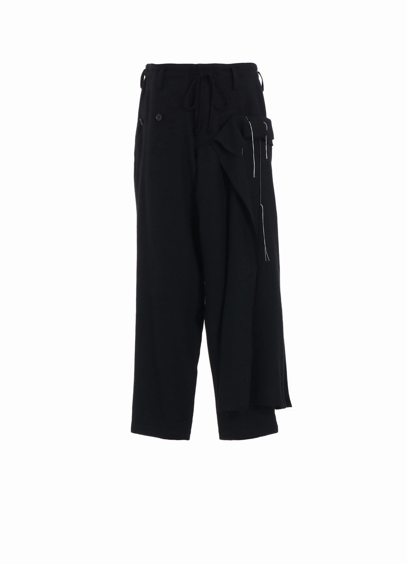 Water Repellent WOOL VIYELLA PLEATED WRAP PANTS