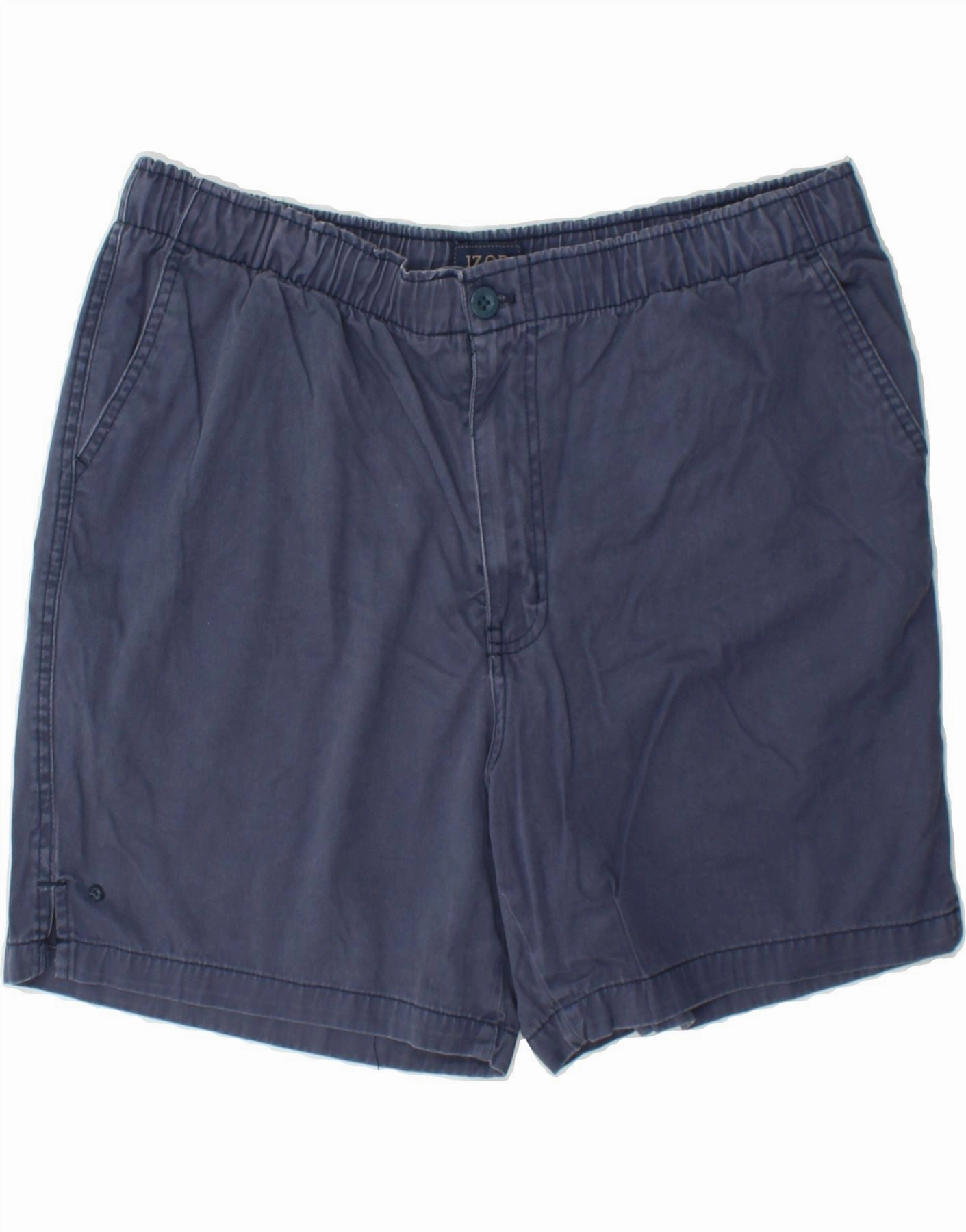 IZOD Mens Chino Shorts Large W36 Navy Blue Cotton men's option
