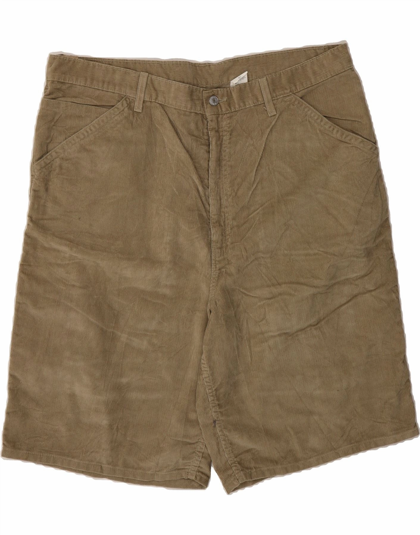 LEVI'S Mens Carpenter Corduroy Shorts W42 2XL Beige Cotton Everyday Ease Recycled Polyester Blend