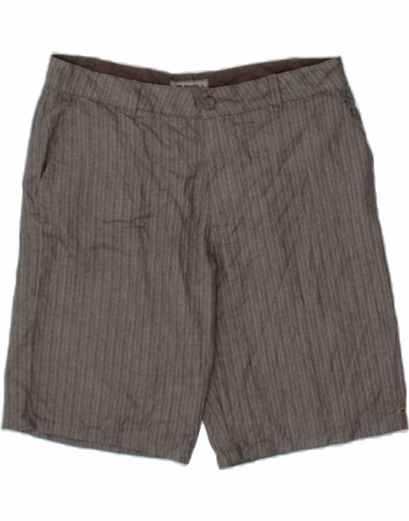 Thermoregulating Fabric Printed design O'NEILL Mens Chino Shorts W38 XL Grey Striped Polyester
