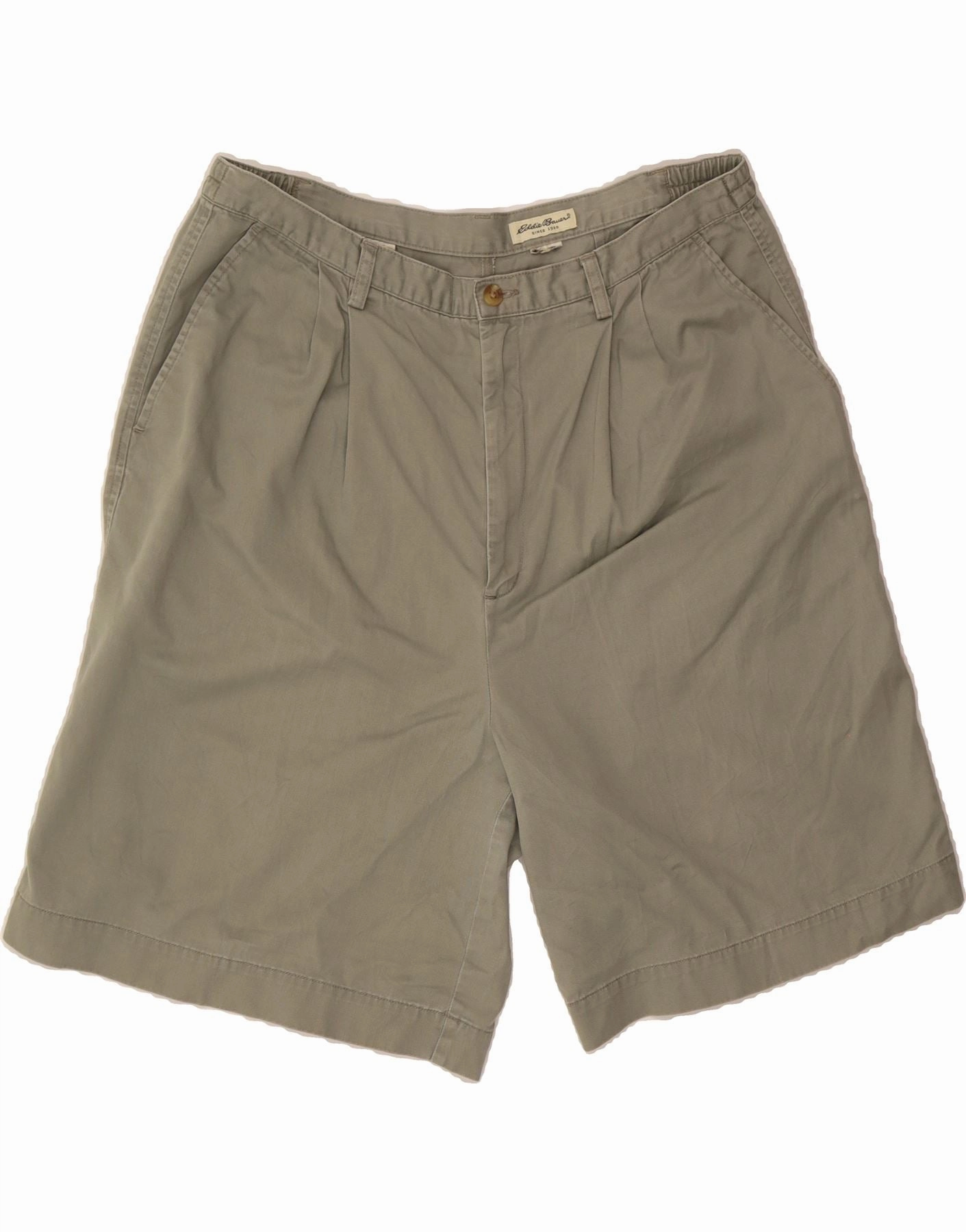 EDDIE BAUER Mens Pegged Chino Shorts W36 Large  Khaki Earth Tones rooftop party look