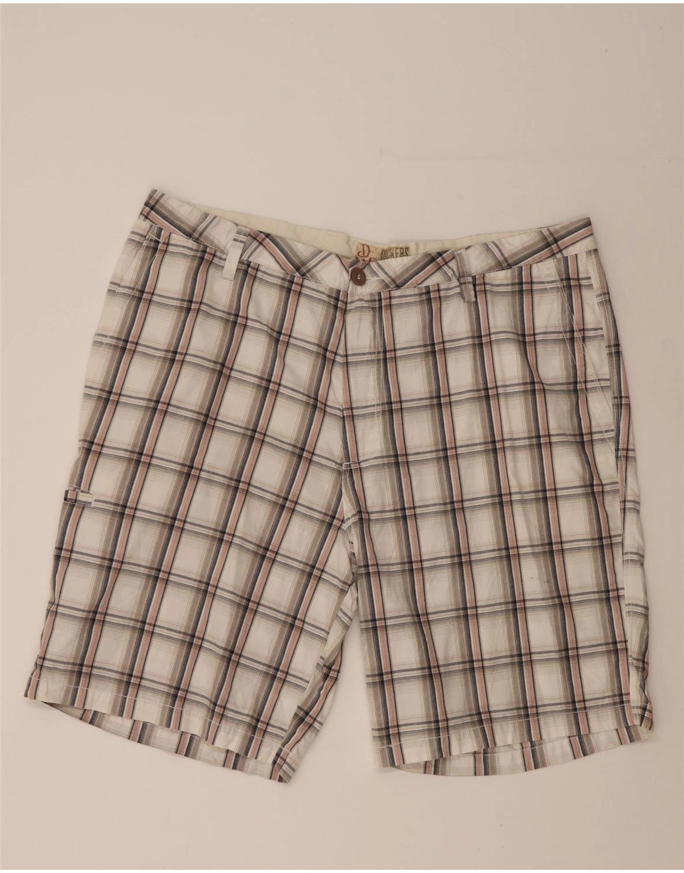 DOCKERS Mens Relaxed Fit Cargo Shorts W40 XL  Beige Check Cotton Dance wear Street Ready