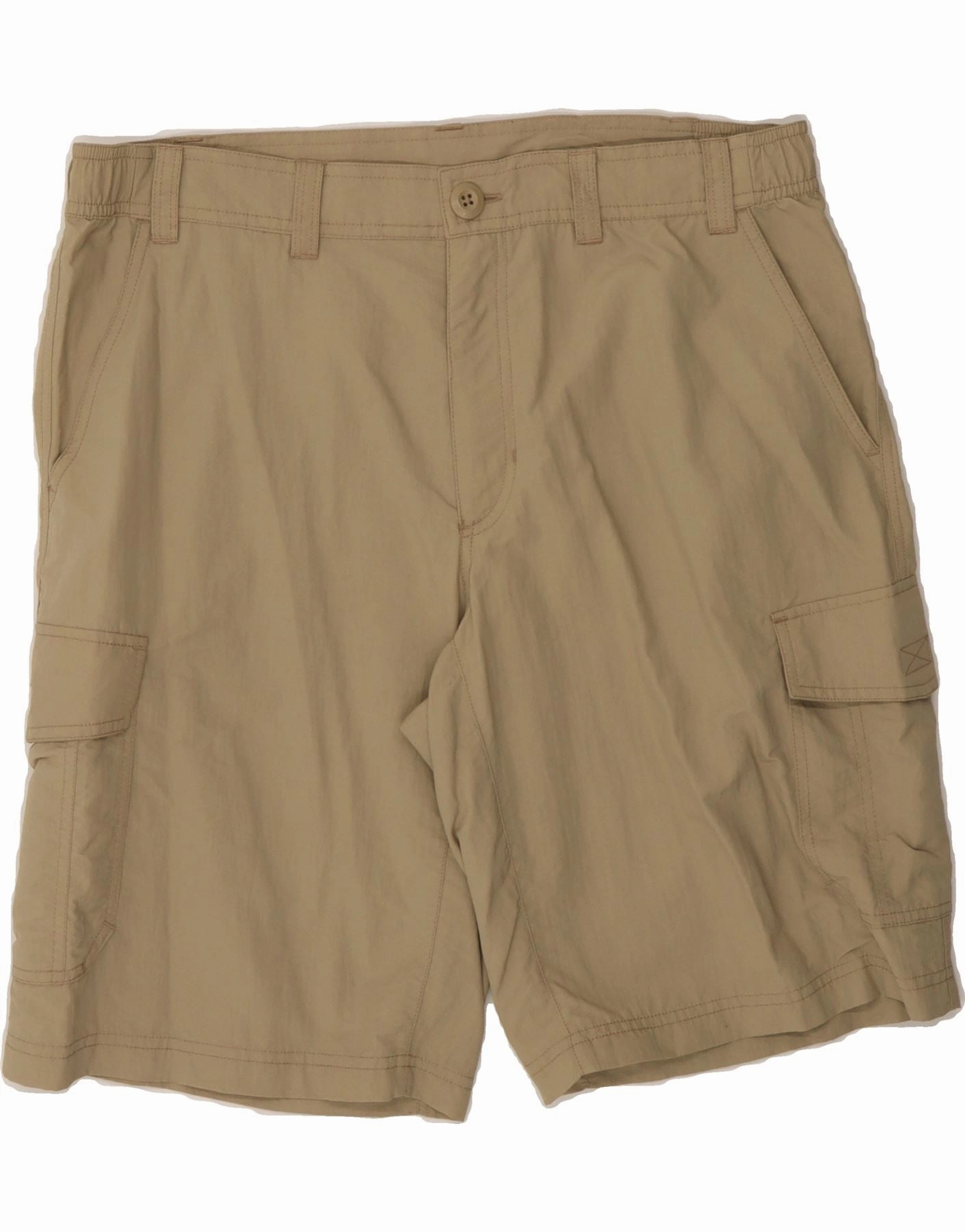 EDDIE BAUER Mens Cargo Shorts Large W36  Beige Nylon Durable Build