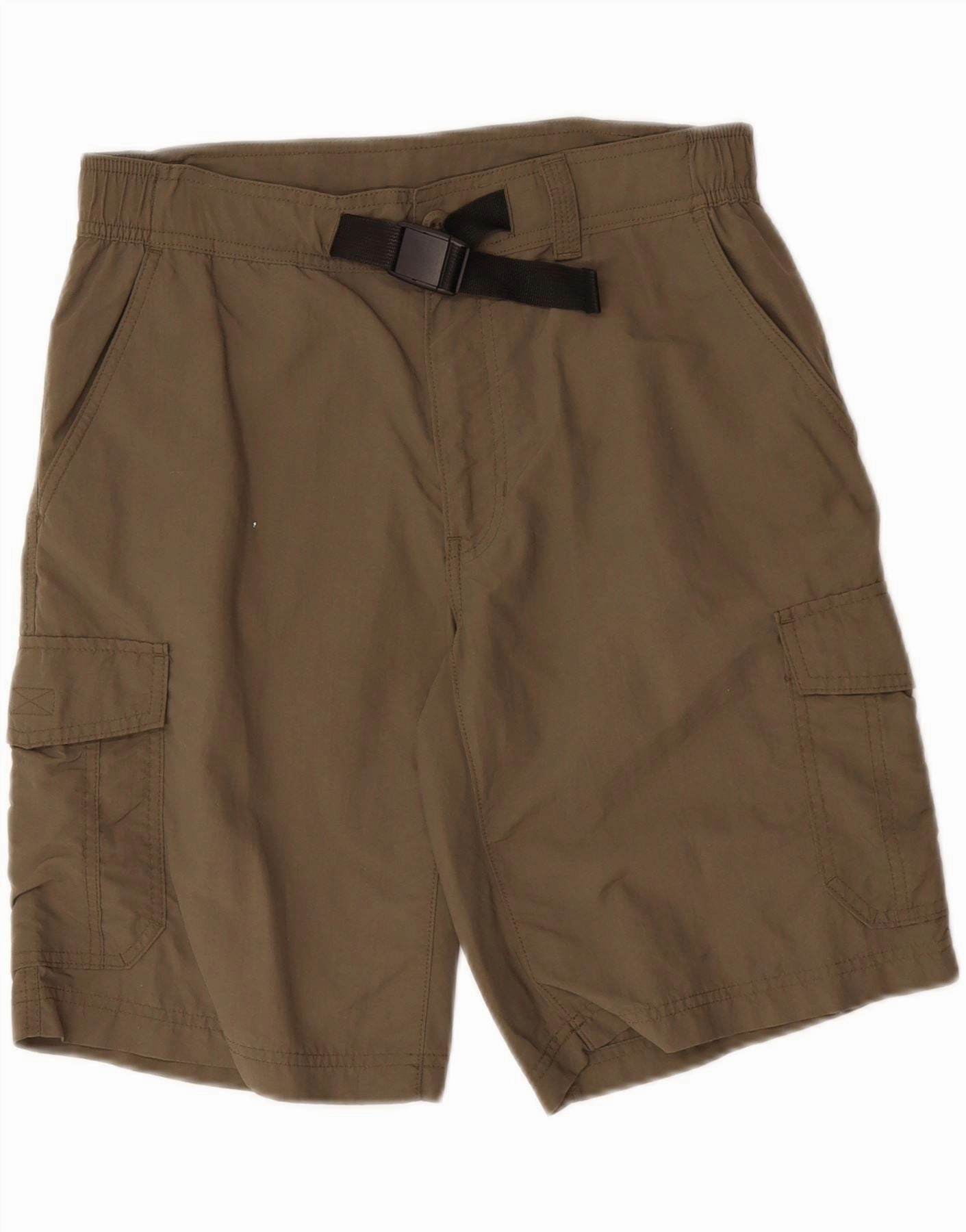 EDDIE BAUER Mens Cargo Shorts Medium W32 Khaki Nylon Core Fit