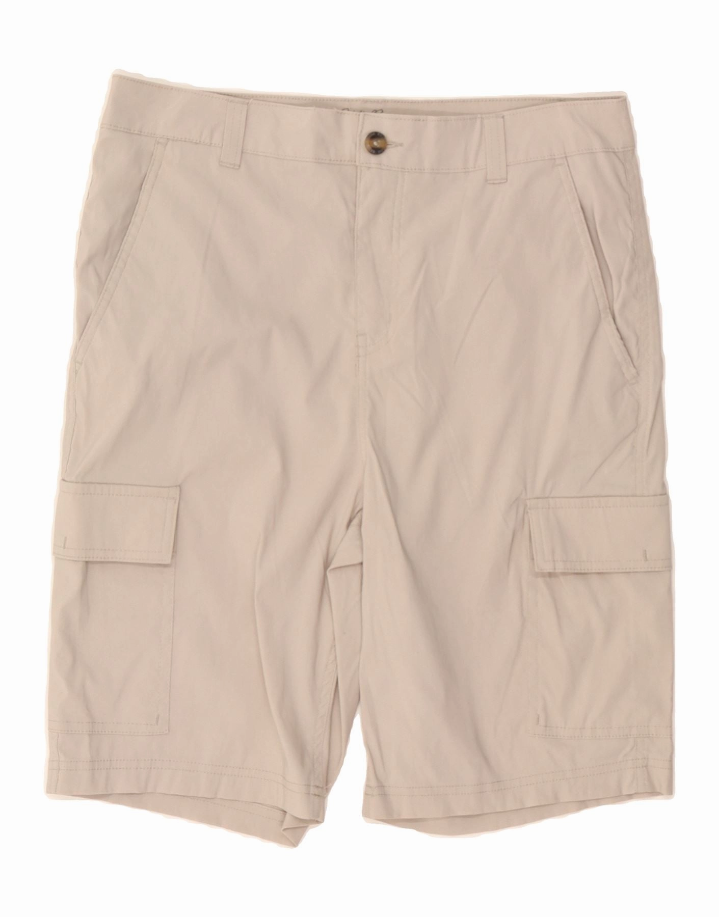EDDIE BAUER Mens Cargo Shorts W32 Medium Beige Nylon Breathable Waistband