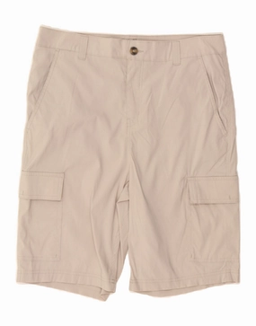 EDDIE BAUER Mens Cargo Shorts W32 Medium Beige Nylon Breathable Waistband