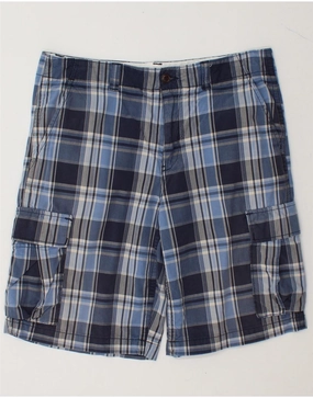 hoodie Minimal Waist EDDIE BAUER Mens Cargo Shorts W34 Large Blue Check Cotton