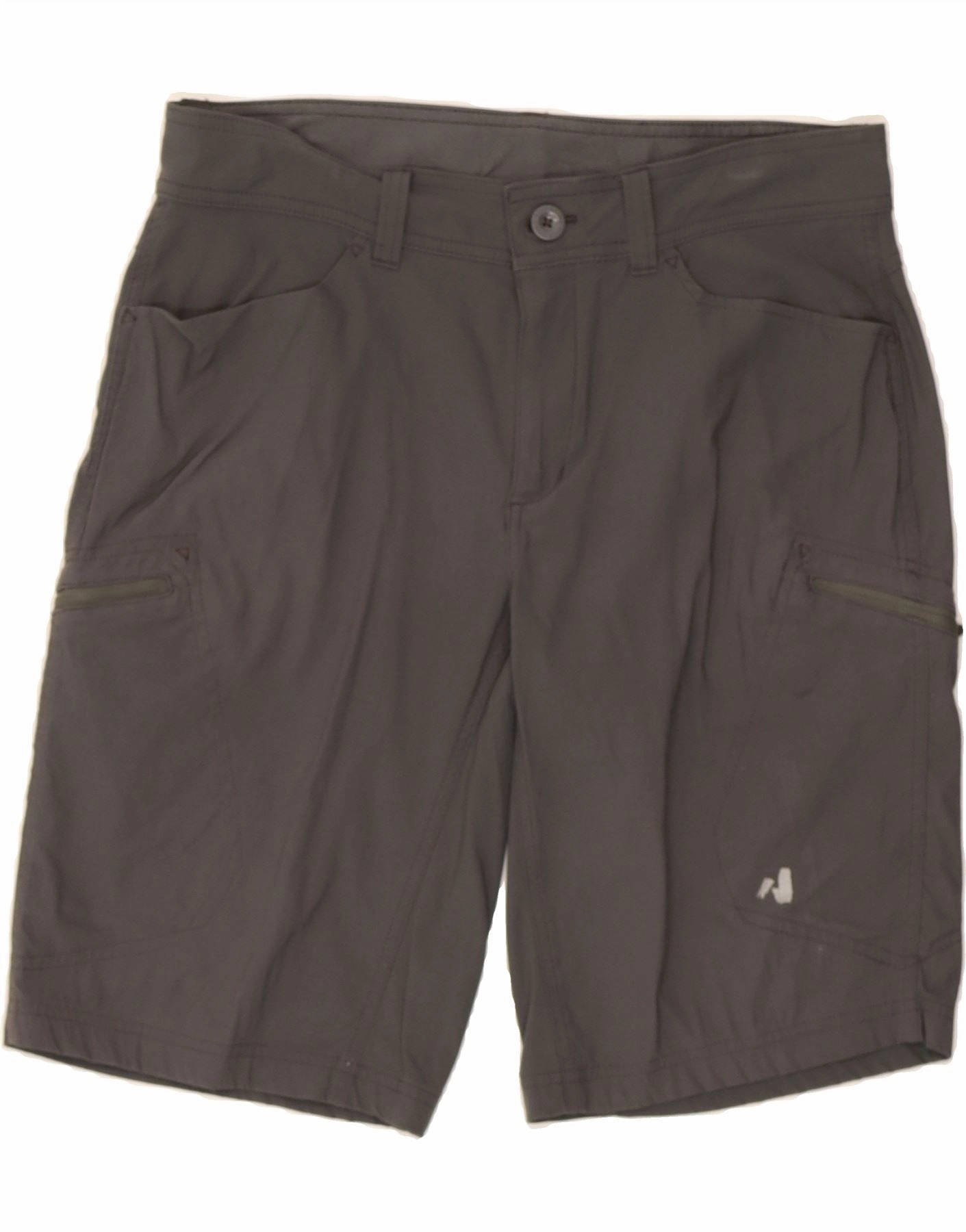 EDDIE BAUER Mens Cargo Shorts W35 Large Grey Nylon Collectible Geometric Pattern