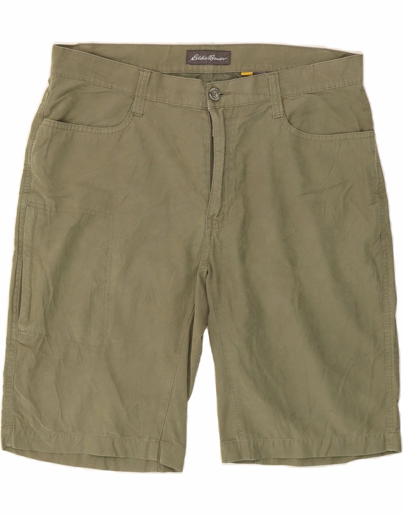 campers EDDIE BAUER Mens Cargo Shorts W35 Large  Khaki Cotton