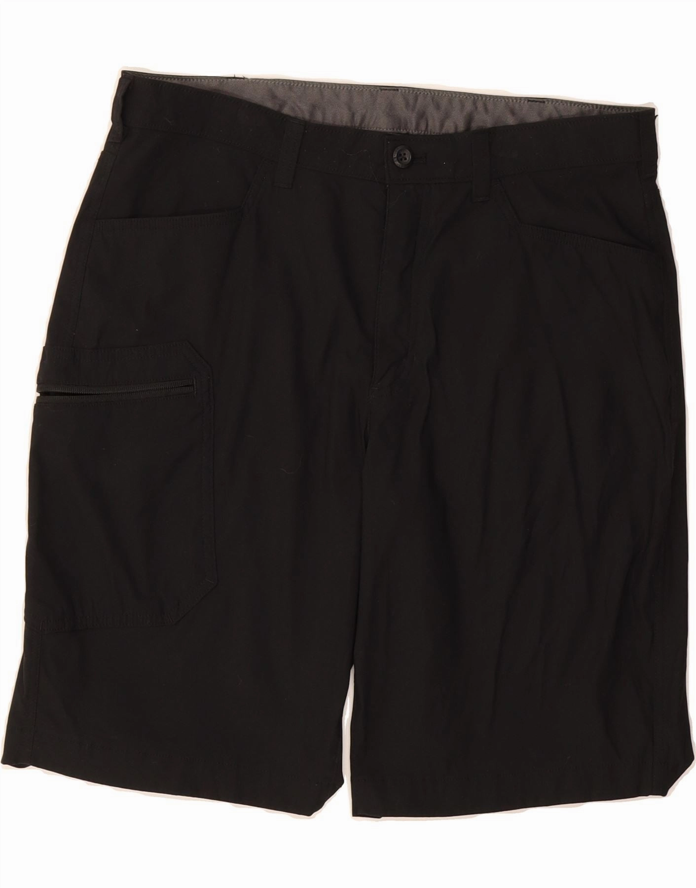 Layered Look EDDIE BAUER Mens Cargo Shorts W36 Large  Black Nylon