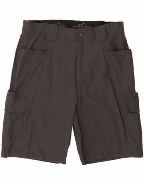 EDDIE BAUER Mens Cargo Shorts W36 Large Grey Nylon Flexible Gusset Design low - rise