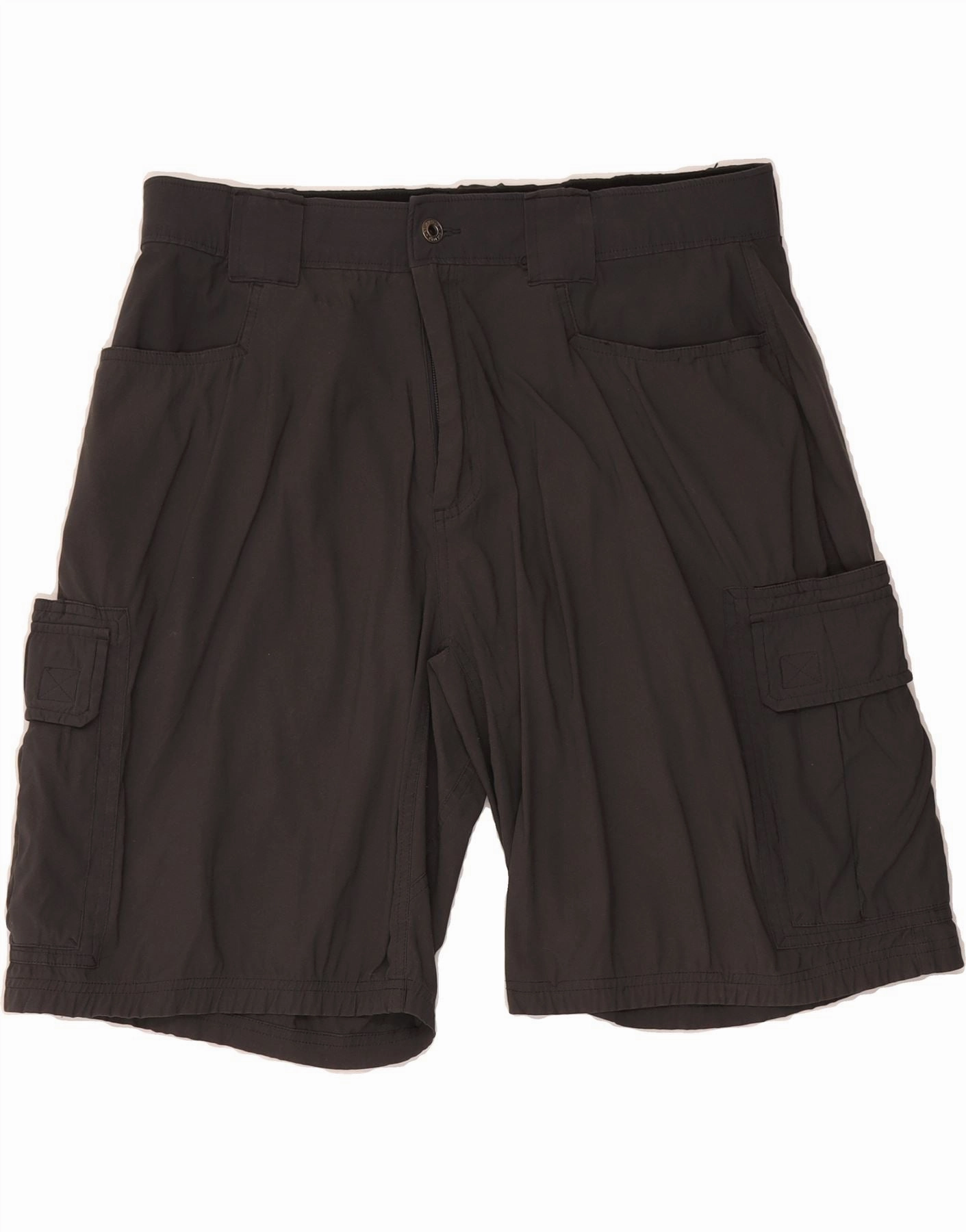 EDDIE BAUER Mens Cargo Shorts W38 XL Navy Blue Nylon Water Resistant Finish Eco Friendly Fabric