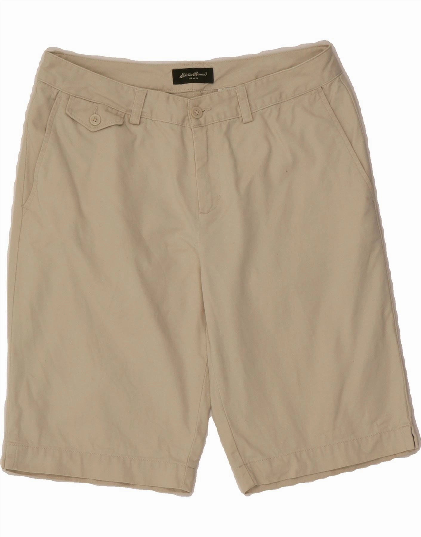 EDDIE BAUER Mens Chino Shorts W31 Medium Beige Cotton Layered Protection System Active Ready