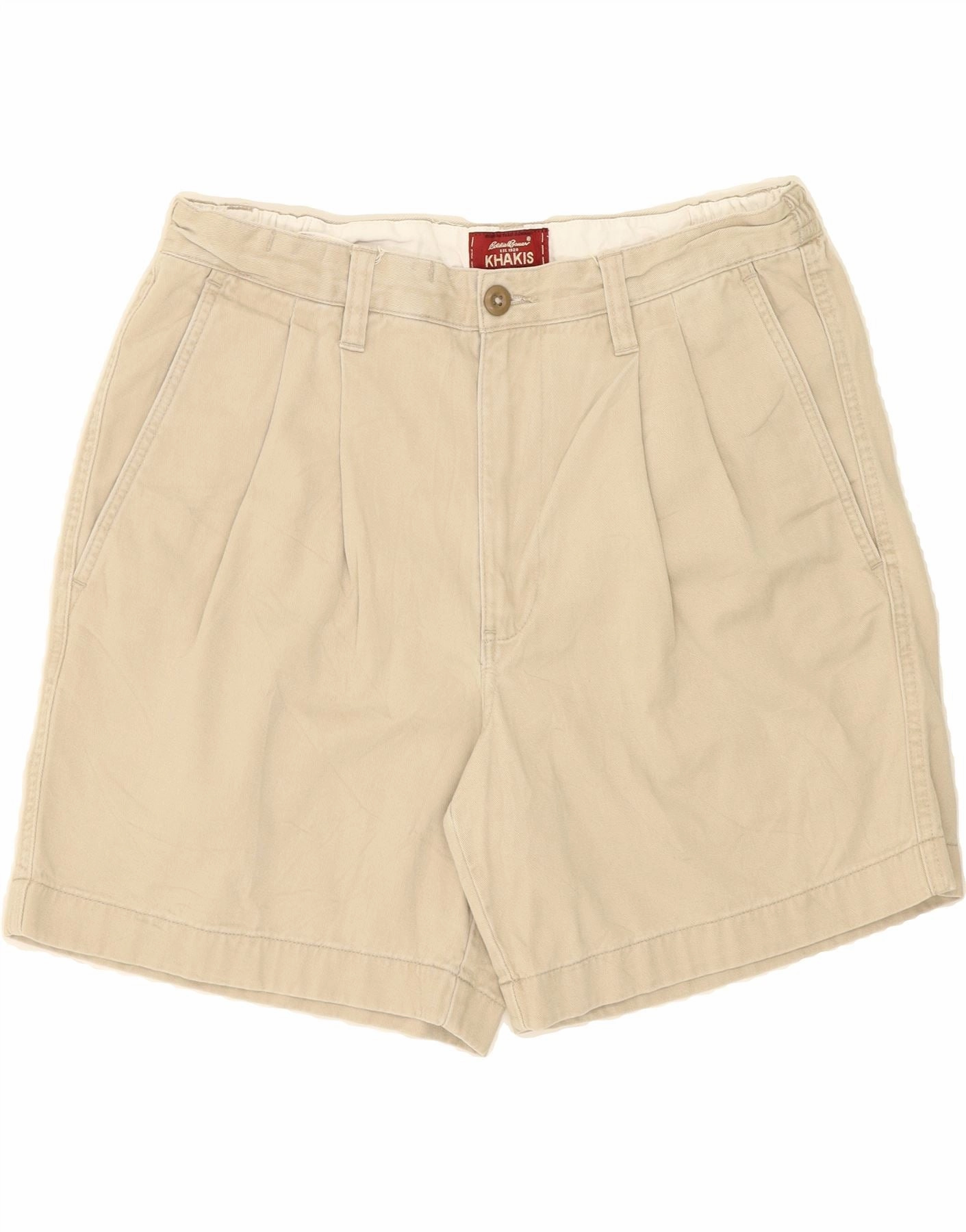 EDDIE BAUER Mens Chino Shorts W34 Large Beige Cotton Skinny Fit
