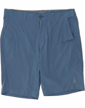 EDDIE BAUER Mens Chino Shorts W35 Large Blue Polyester adult clothing