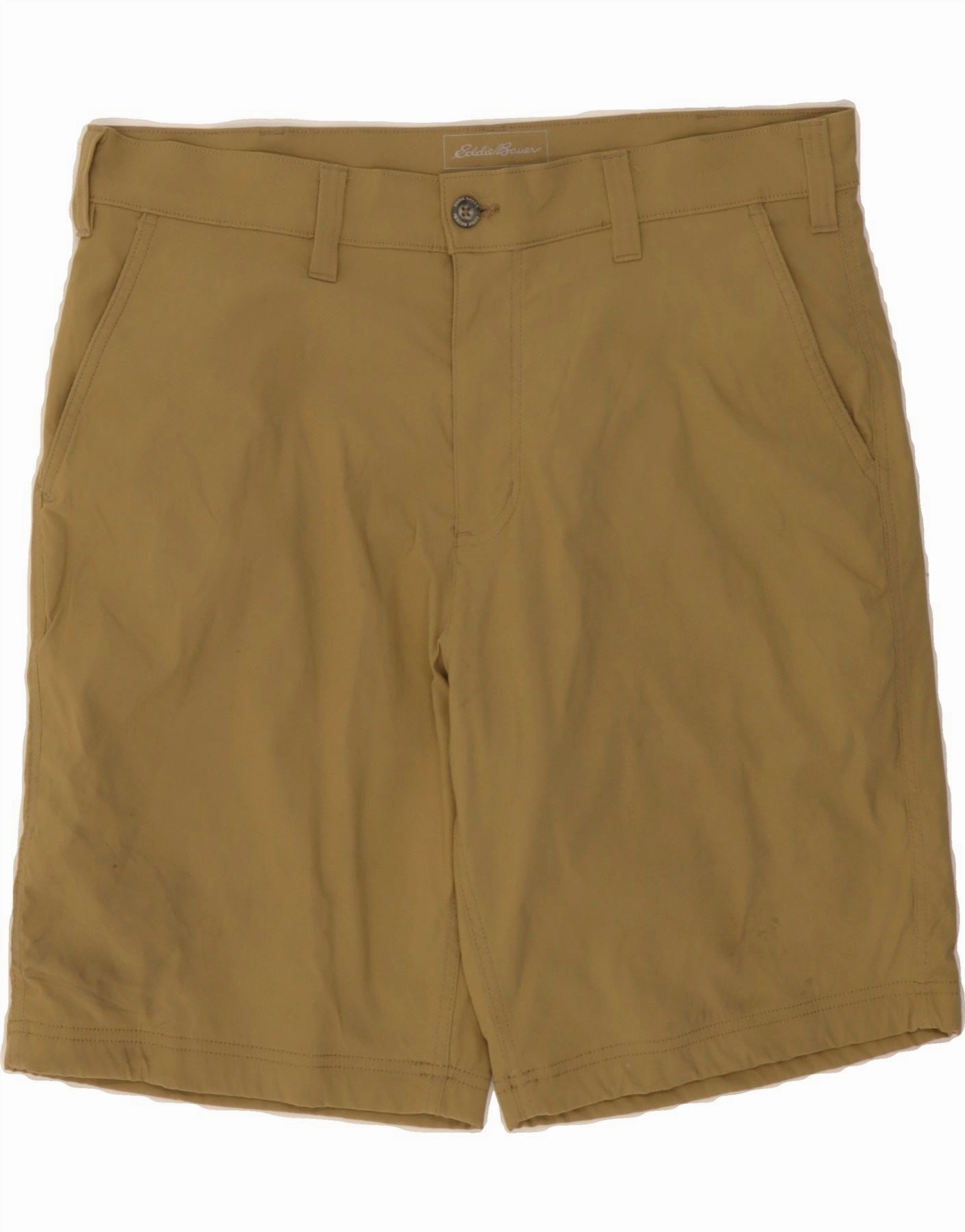EDDIE BAUER Mens Chino Shorts W36 Large Khaki Polyester Freestyle Comfort