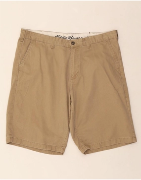 Static Free Finish EDDIE BAUER Mens Chino Shorts W38 XL Beige Cotton