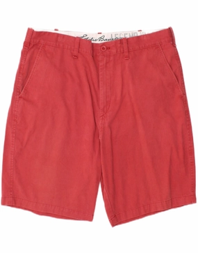 EDDIE BAUER Mens Chino Shorts W38 XL Red Cotton Soft Stretch