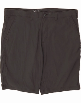 EDDIE BAUER Mens Chino Shorts W42 2XL Grey Nylon NoChafeFinish Clean Fit