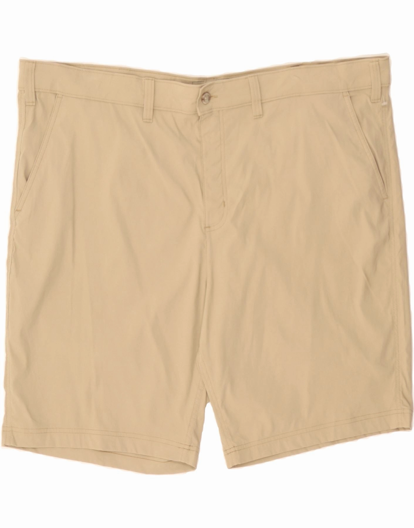 Stain Resistant Treatment EDDIE BAUER Mens Chino Shorts W46 3XL Beige Nylon
