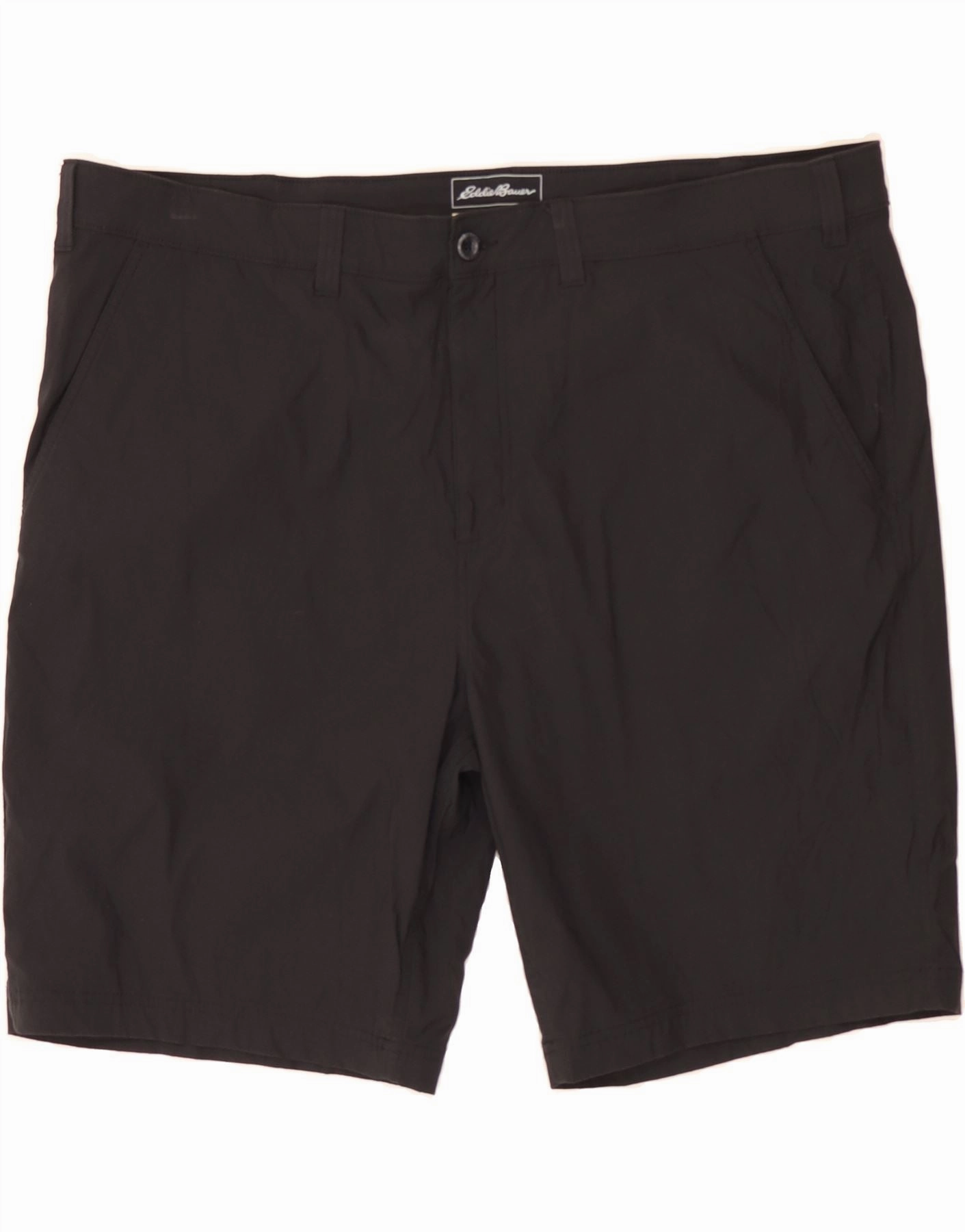 EDDIE BAUER Mens Chino Shorts W46 3XL  Black Nylon Cargo Pockets desert style