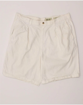 EDDIE BAUER Mens Classic Fit Pegged Chino Shorts W40 XL  White Cotton Easy Flow Fit