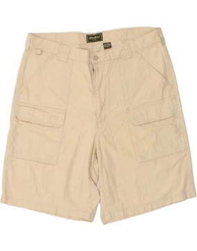 outdoor concert style khaki shorts EDDIE BAUER Mens Tall Cargo Shorts W40 XL Beige Cotton
