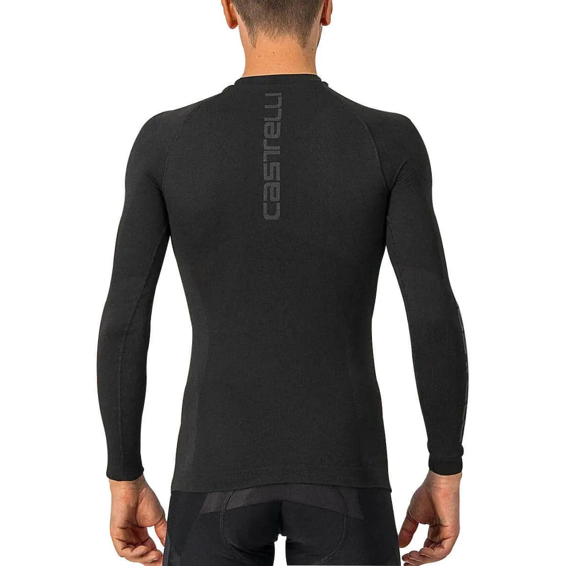 Castelli Core Seamless Long Sleeve Mens Cycling Base Layer - Black Odor Resistant Treatment Mesh Panel Ventilation