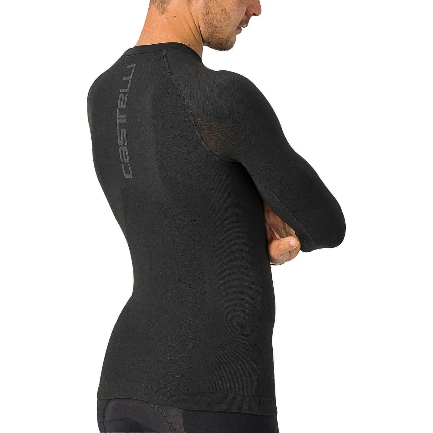Castelli Core Seamless Long Sleeve Mens Cycling Base Layer - Black Trendy Comfort