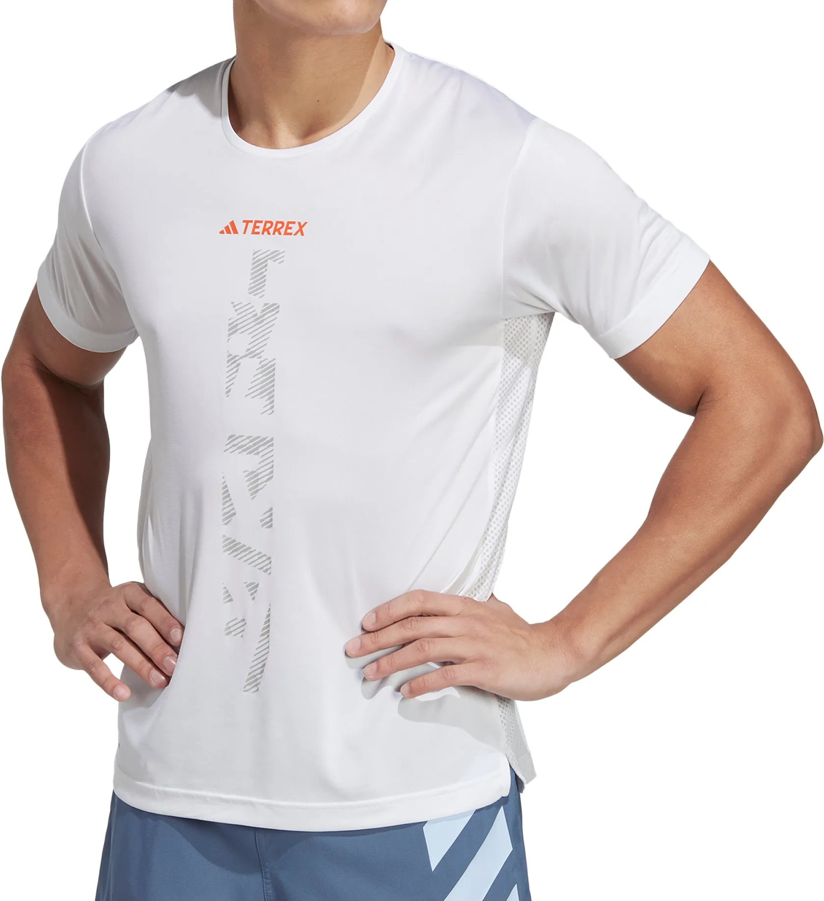 adidas Terrex Agravic Short Sleeve Mens Running Top - White Modern Style