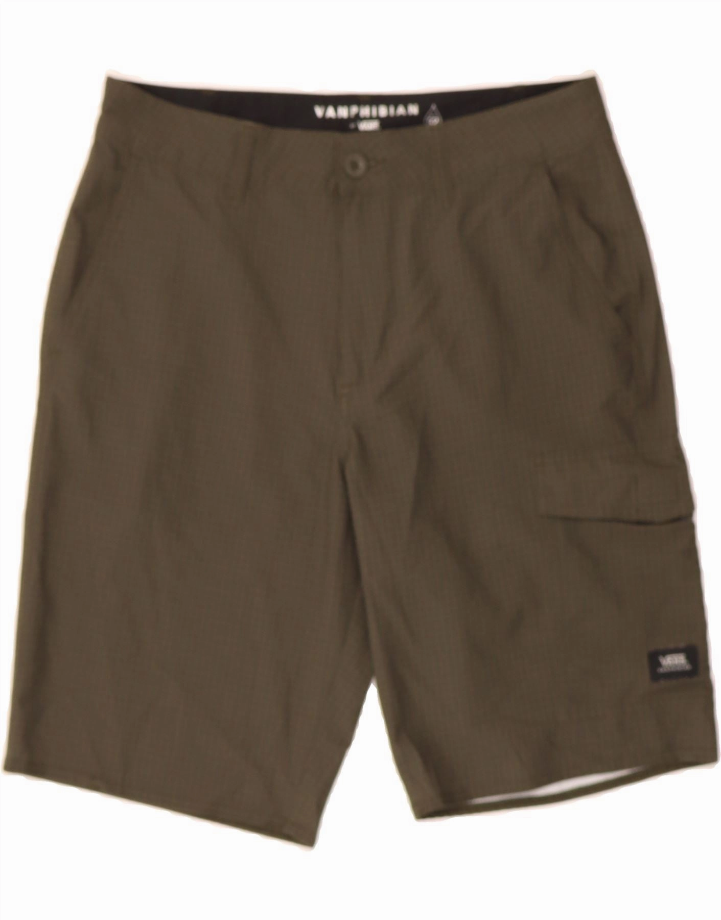 CompactPackable Odor-resistant VANS Mens Vanphibian Cargo Shorts W32 Medium  Green Check Polyester