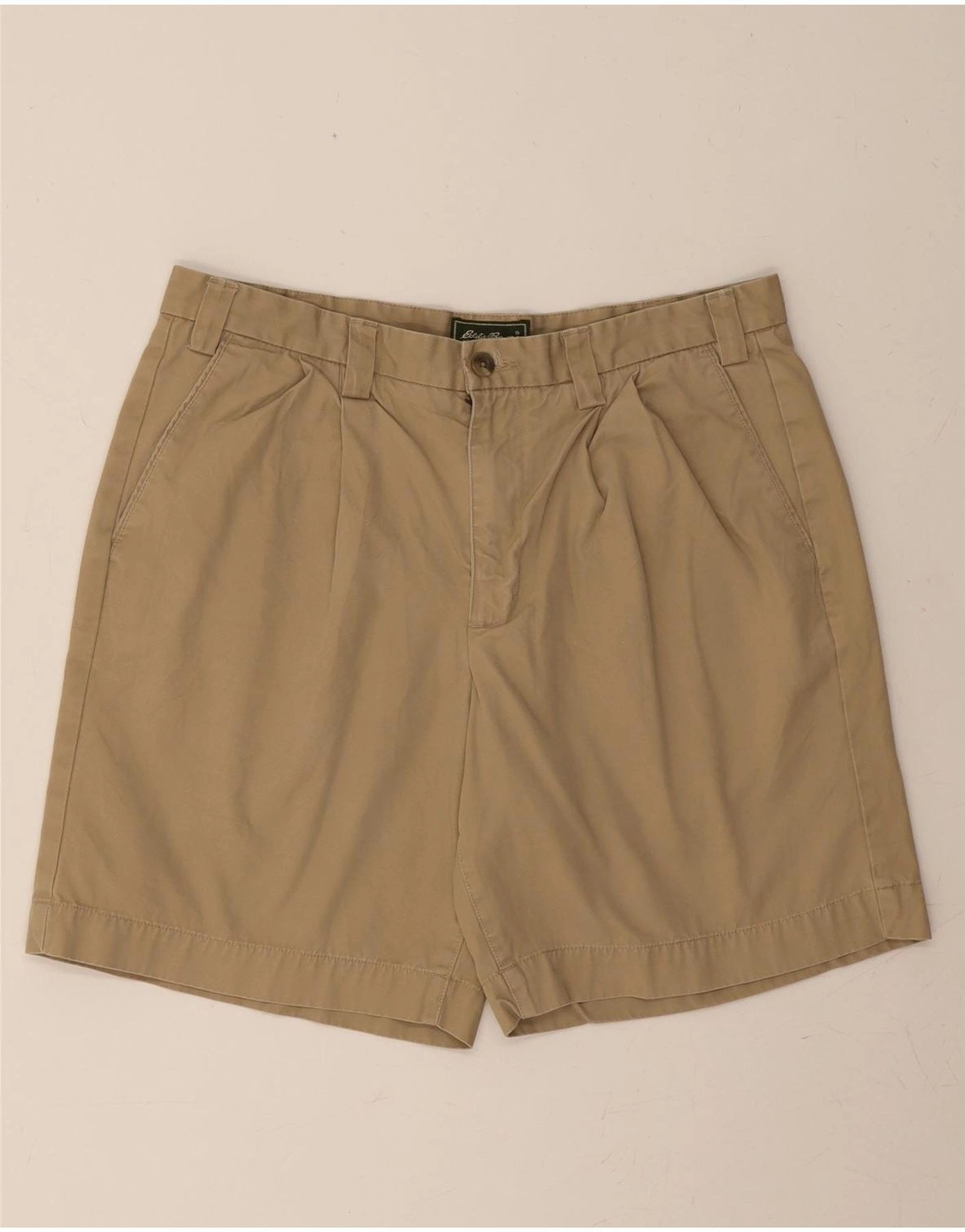 RecycledPolyester EDDIE BAUER Mens Pegged Chino Shorts W36 Large  Beige Cotton