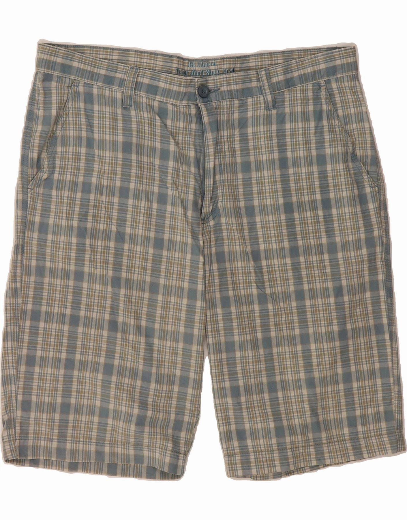 Comfortable Flex finance industry EL CHARRO Mens Chino Shorts IT 54 2XL W38  Navy Blue Check Cotton