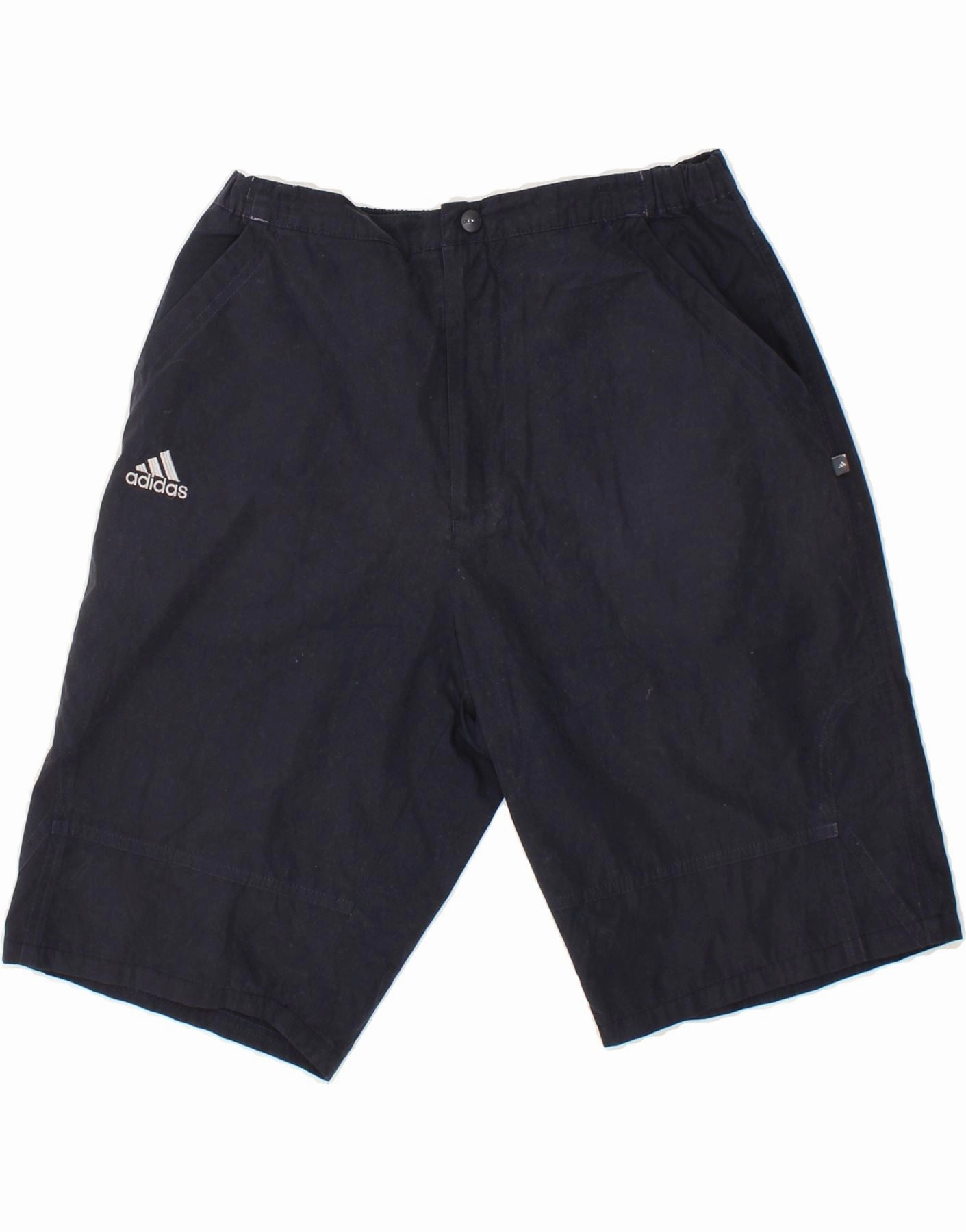 ADIDAS Mens Chino Shorts W30 Medium  Navy Blue Polyester Freedom Stretch Cooling Fabric
