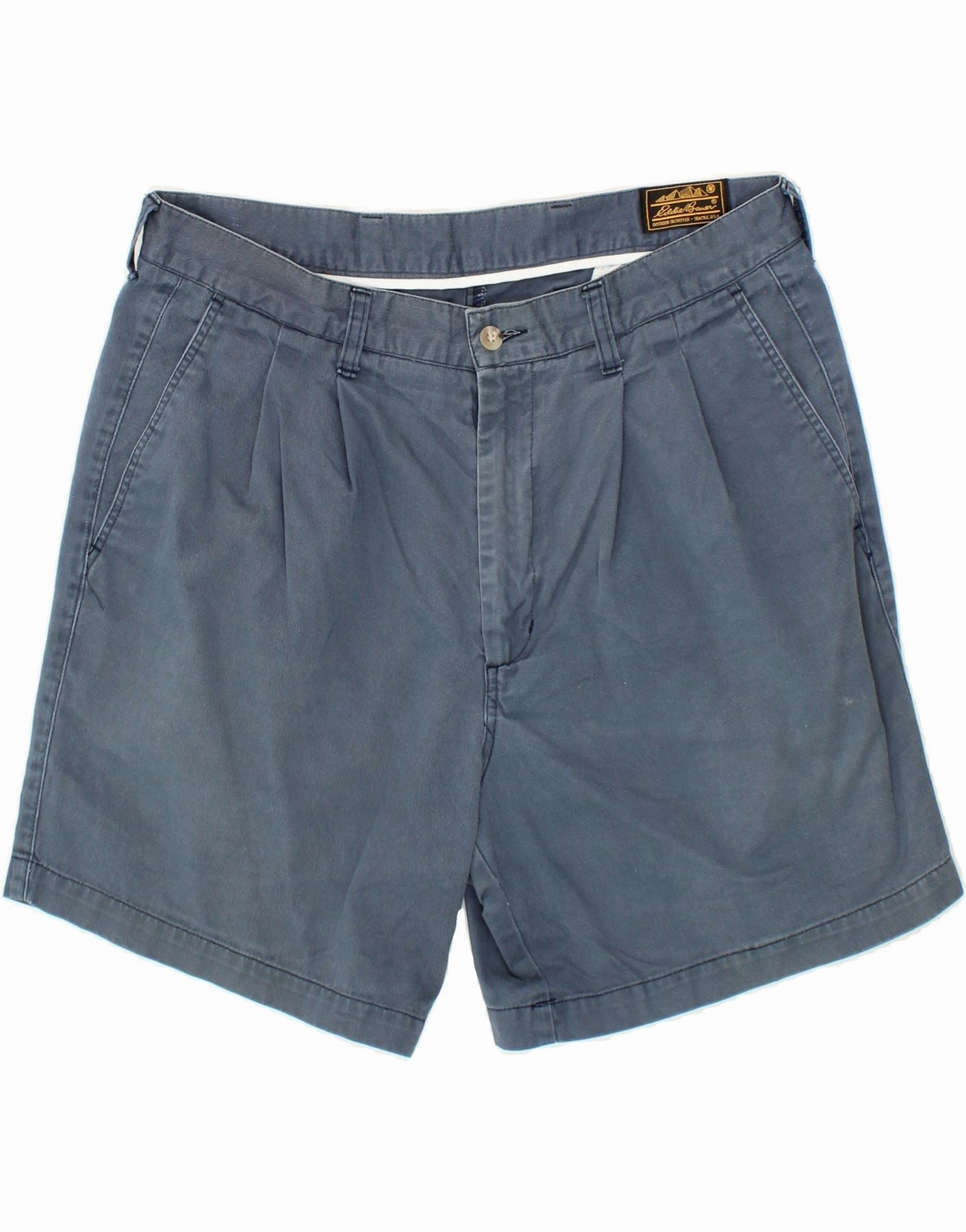 EDDIE BAUER Mens Chino Shorts W36 Large Navy Blue Stylish Outfit Moisture Wicking Fabric