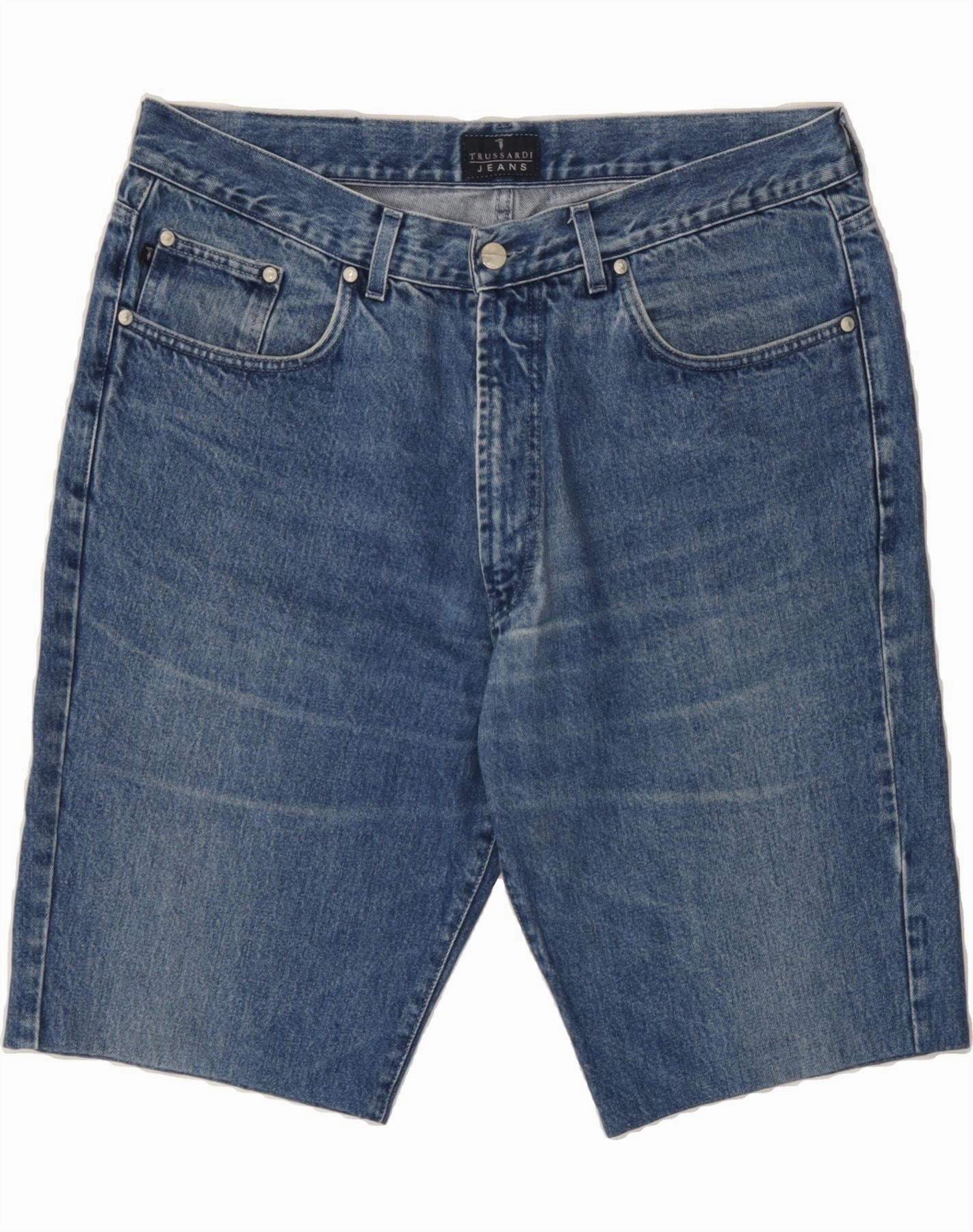 Warm Fit TRUSSARDI Mens Denim Shorts W40 XL Blue Cotton
