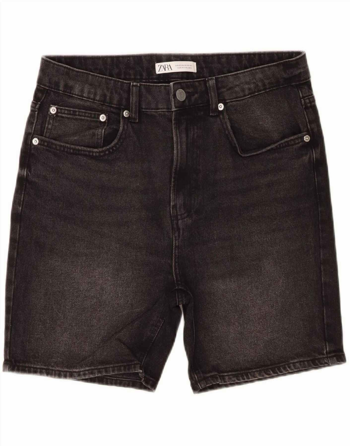 Ergonomic Pattern Cutting factory work ZARA Mens Denim Shorts EU 42 Large W32  Black Cotton