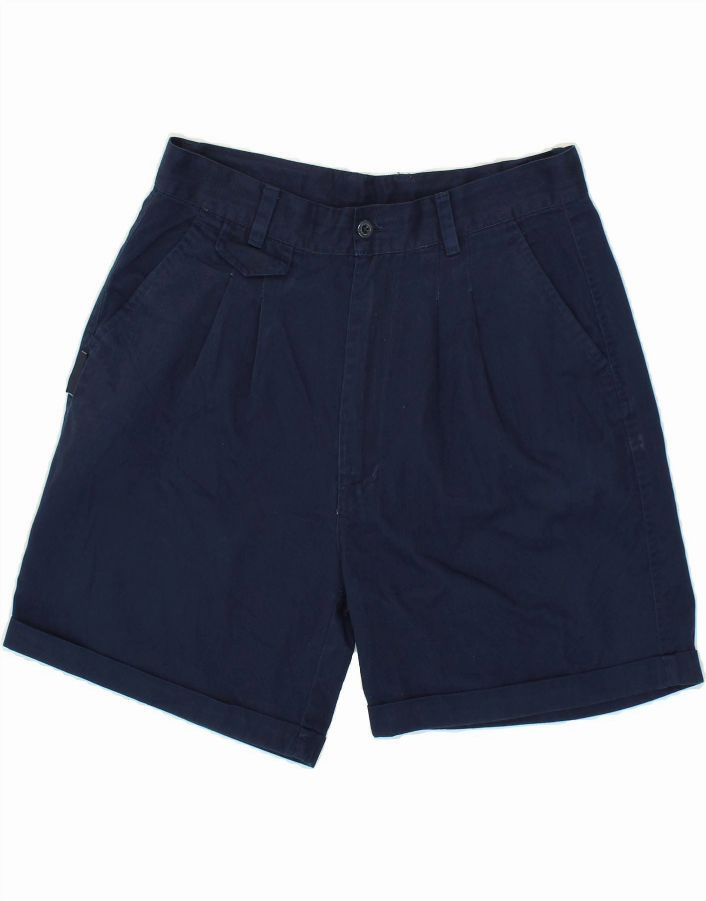 MASTER Mens Chino Shorts IT 48 Medium W31  Navy Blue Polyester TemperatureRegulating