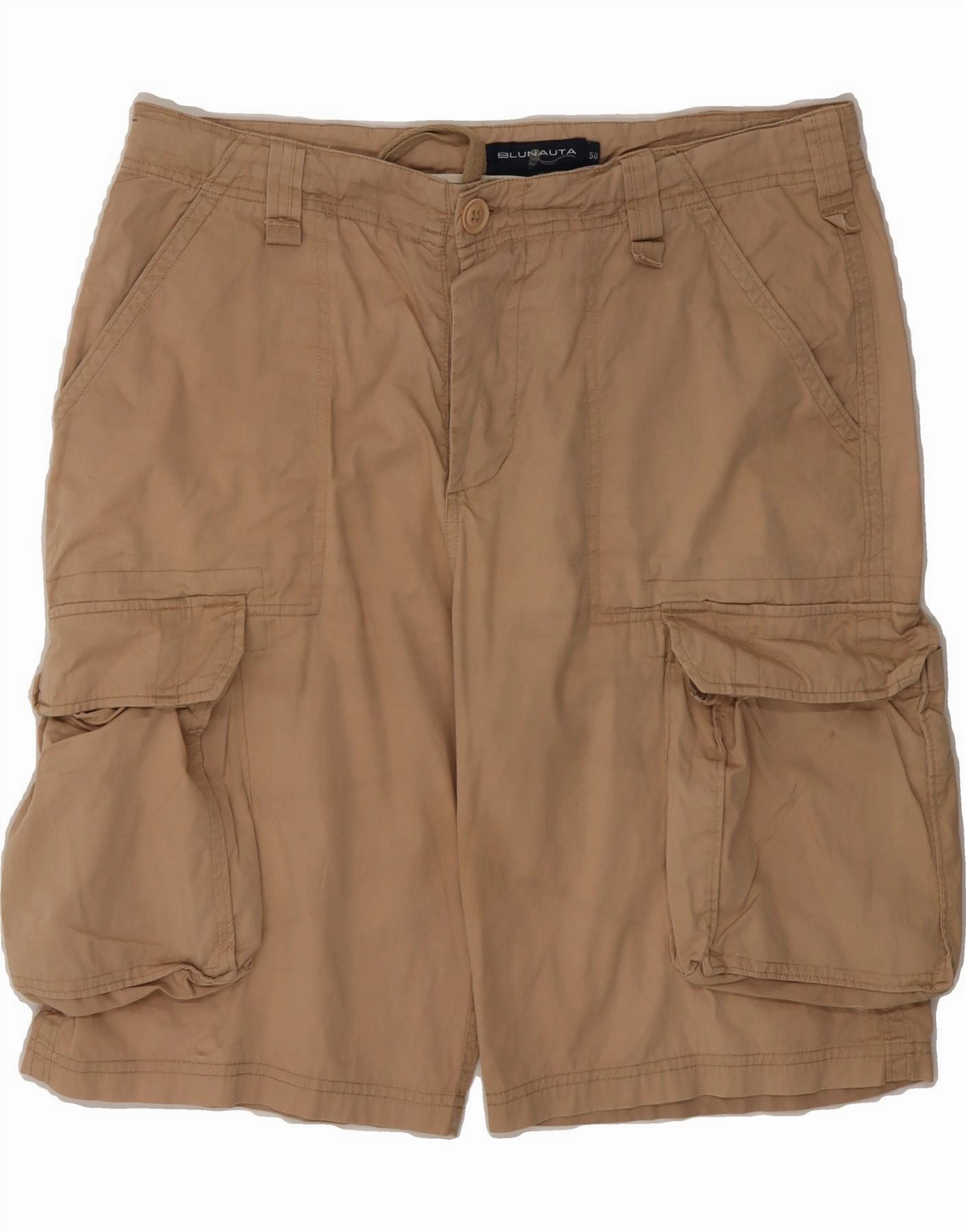 BLU NAUTA Mens Cargo Shorts IT 50 Large W36 Beige Cotton windproof No Wrinkle