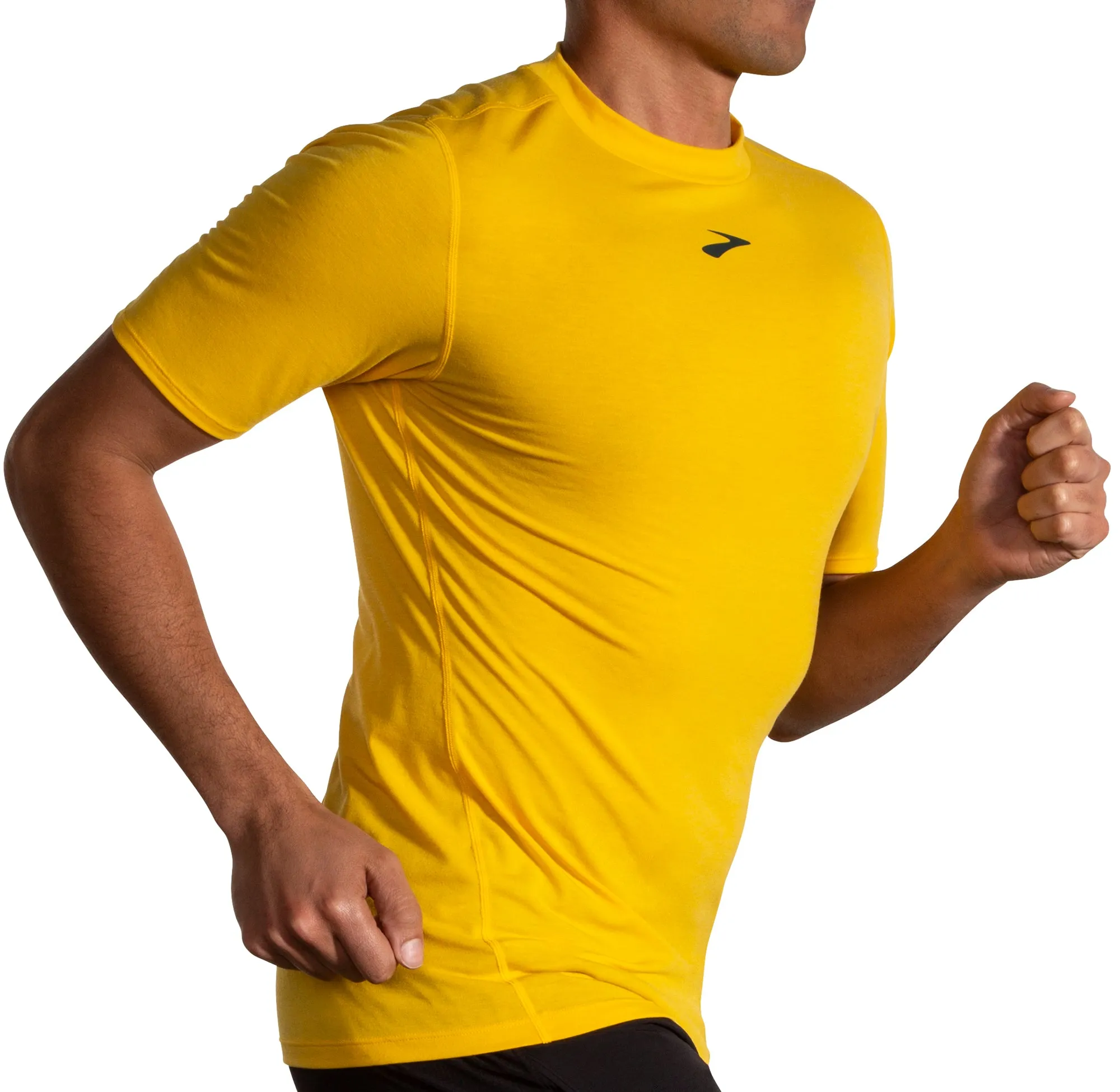 Weekend Comfort Style brandable Brooks High Point Short Sleeve Mens Running Top - Yellow