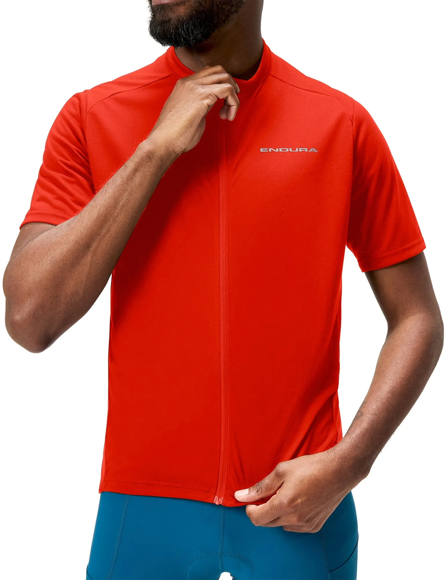 Comfy Fit Layer Casual Day Wear Endura Loop Short Sleeve Mens Cycling Jersey - Red