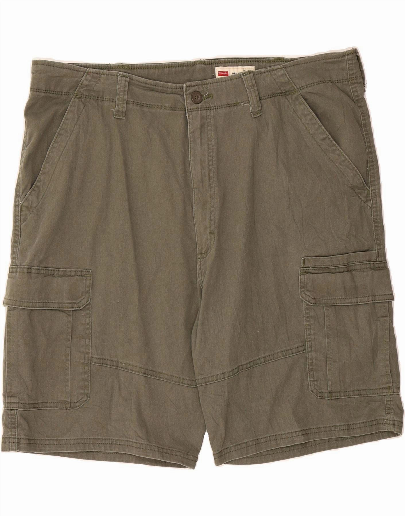 Cross Ventilation Channels Summer essentials WRANGLER Mens Relaxed Fit Cargo Shorts W40 XL Khaki Cotton