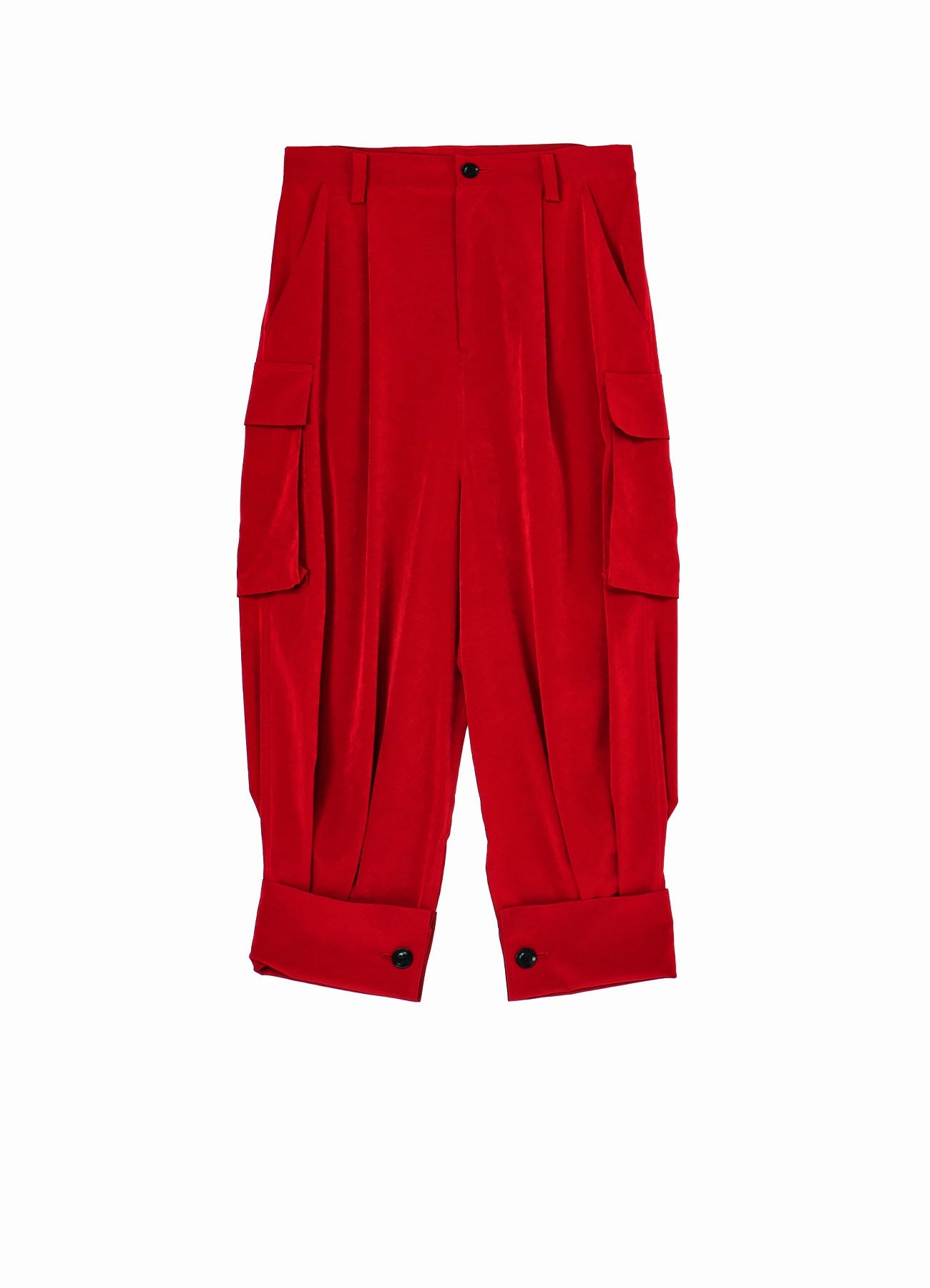 CREPE de CHINE CUFFED HEM CARGO PANTS Organic Cotton Blend LightweightDesign