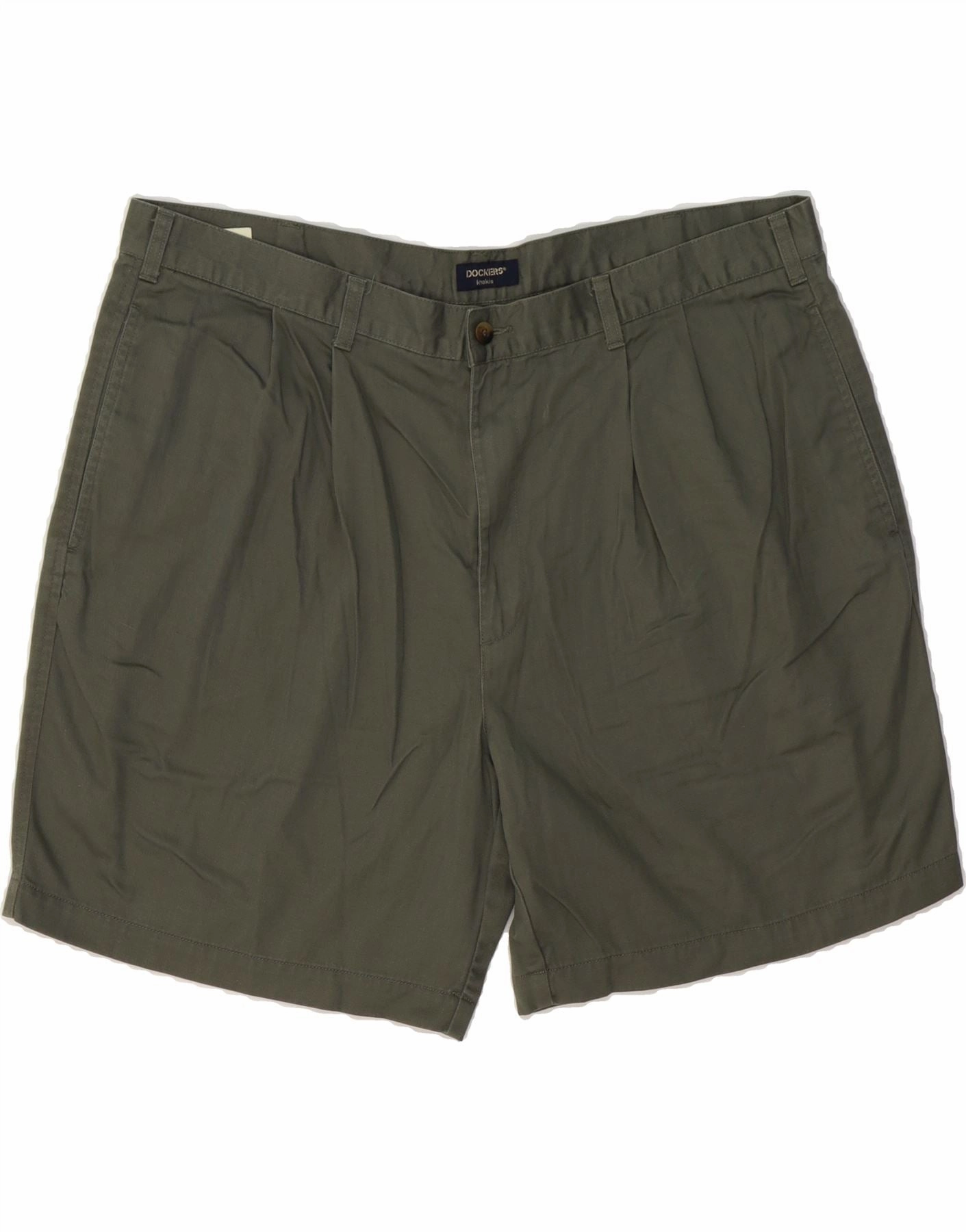 Eco Friendly Dye Process Casual Flex DOCKERS Mens Khakis Pegged Chino Shorts W42 2XL  Green Cotton
