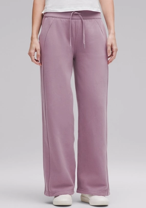 Curved Waistline Scuba Mid-Rise Wide-Leg Pant | Regular