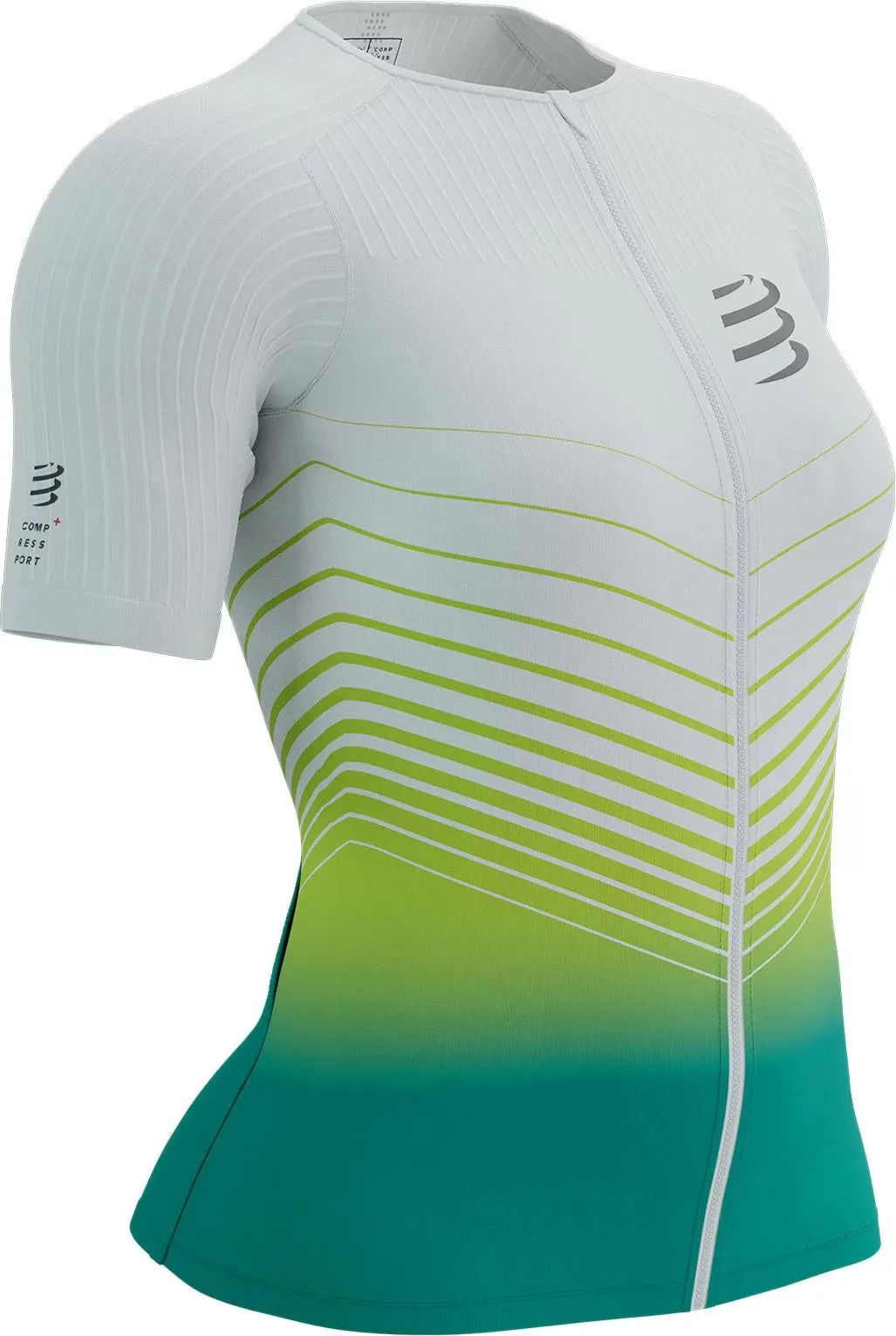 Compressport Tri Postural Aero Short Sleeve Womens Cycling Jersey - White Street Fashion