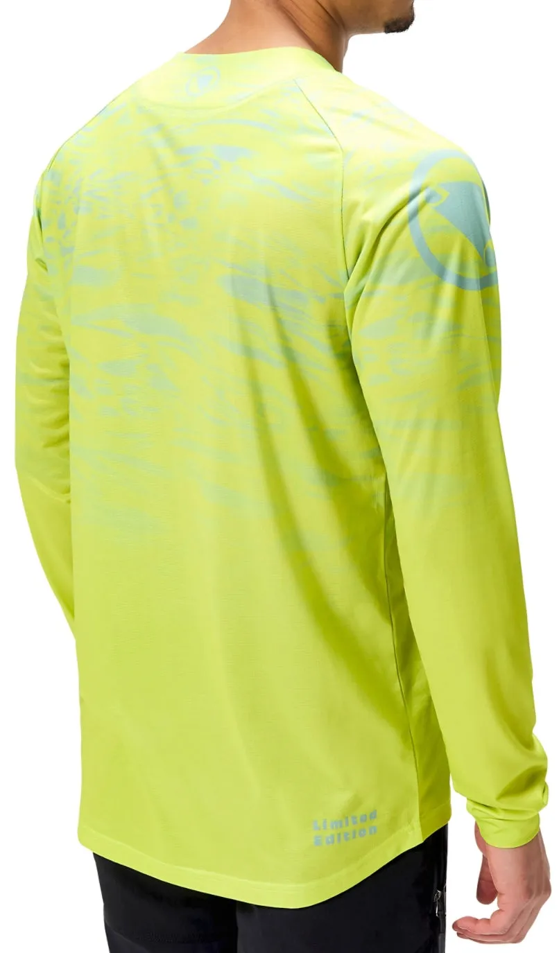 Affordable Fashion Breathable Essentials Endura Marble LTD Printed Long Sleeve Mens Cycling Jersey - Green