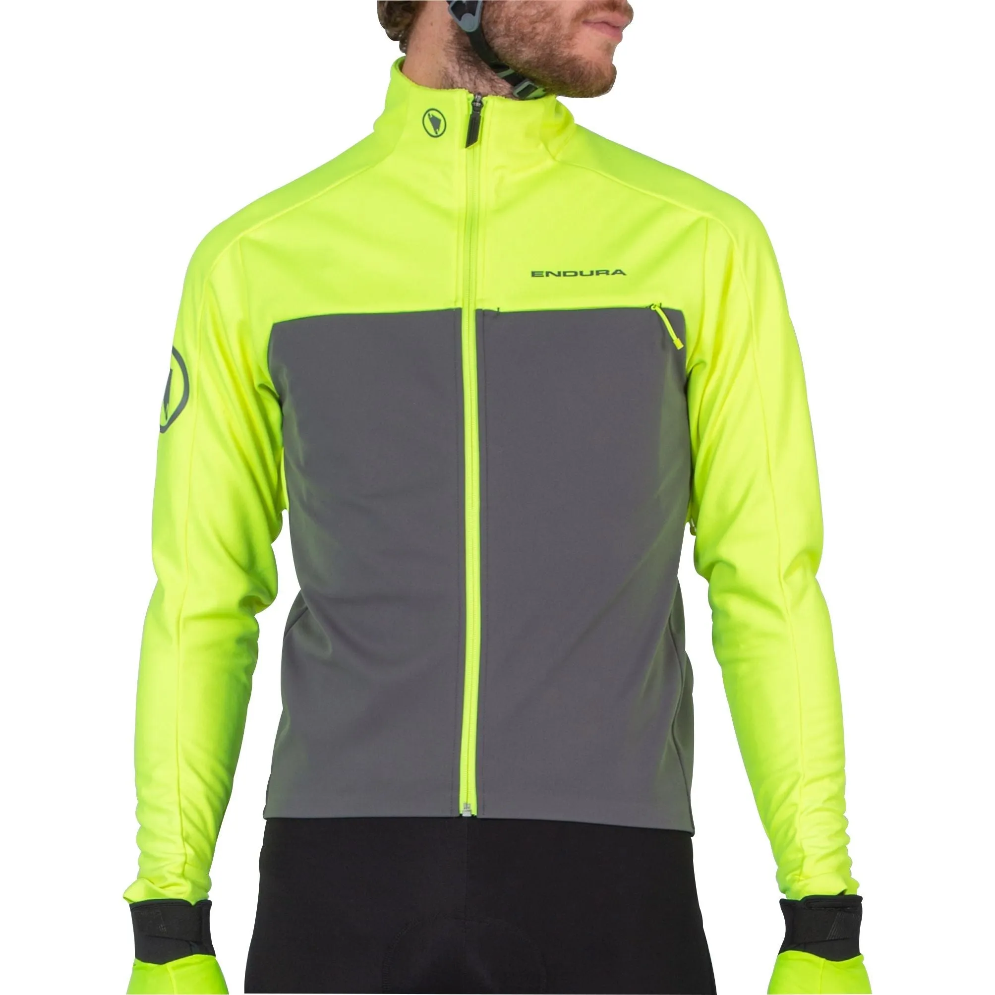 Endura Windchill II Mens Cycling Jacket - Yellow AdjustableHood